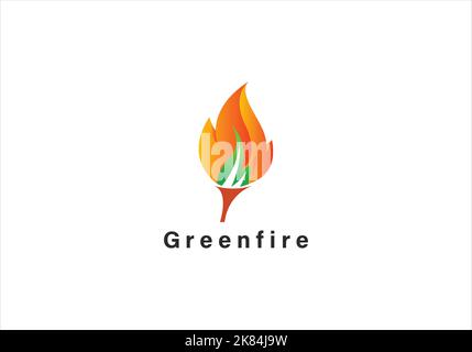 Fire Flame Logo design vector. Bonfire Silhouette Logotype icon Stock Vector