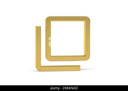 Golden 3d popup con isolated on white background - 3d render Stock ...