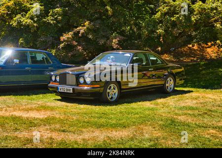 BADEN BADEN, GERMANY - JULY 2022: black Bentley Continental T 1991, oldtimer meeting in Kurpark. Stock Photo