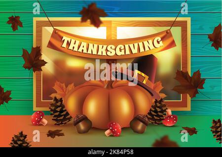 realistic thanksgiving background vector design illustration Stock Vector