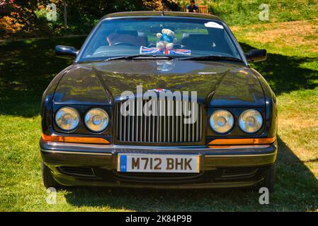 BADEN BADEN, GERMANY - JULY 2022: black Bentley Continental T 1991, oldtimer meeting in Kurpark. Stock Photo