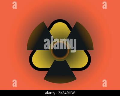 Sign of a zone of increased radiation hazard. Vector image. Radiation pollution. Nuclear danger. Zone of nuclear destruction. Warning sign. Attention Stock Vector