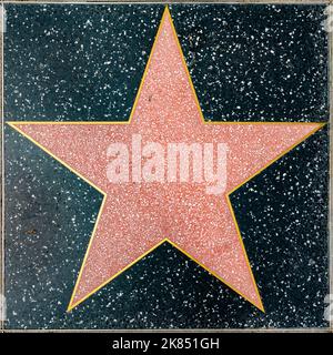 Los Angeles, USA - March 5, 2019:  closeup of empty Star on the Hollywood Walk of Fame. Stock Photo