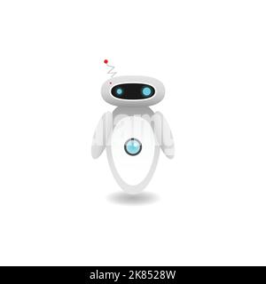 Futuristic Android Robot Character. Clip Art Vector Cartoon Illustration Design. Stock Vector