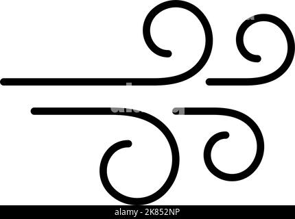 Wind blow line icon. Air flow flat sign. Symbol of windy weather. Climate web design element. Curl line icon. Vector illustration isolated on white Stock Vector