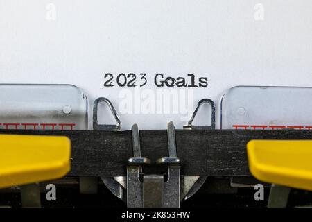2023 Goals written on an old typewriter Stock Photo