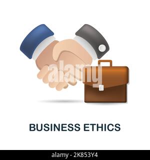 Business Ethics icon. 3d illustration from esg collection. Creative Business Ethics 3d icon for web design, templates, infographics and more Stock Vector