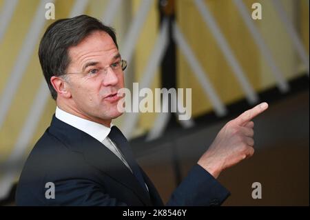 Brussels, Belgium. 20th Oct, 2022. Premier Mark Rutte attending European Summit, in Brussels, Belgium on October 20, 2022. Photo by Aleksy Witwicki/ABACAPRESS.COM Credit: Abaca Press/Alamy Live News Stock Photo