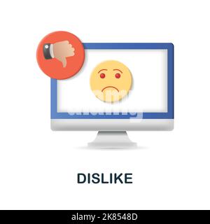 Dislike icon. 3d illustration from feedback collection. Creative Dislike 3d icon for web design, templates, infographics and more Stock Vector