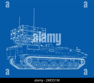 Military track missle system. Vector Stock Vector