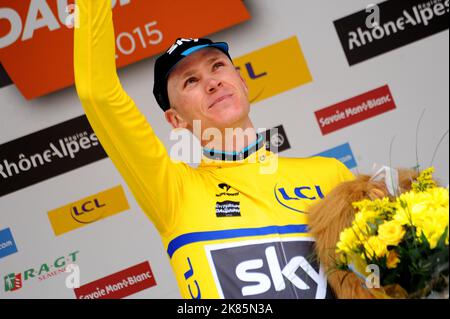 Criterium du Dauphine - Saint-Gervais-les-Bains - Modane Valfrejus  - Stage 8 - Chris Froome - Team Sky wins the final stage to secure victory in the Criterium du Dauphine for the second time. Stock Photo