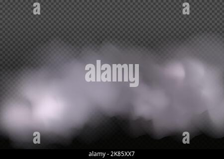 White vector cloudiness ,fog or smoke on dark checkered background.Cloudy sky or smog over the city.Vector illustration. Stock Vector