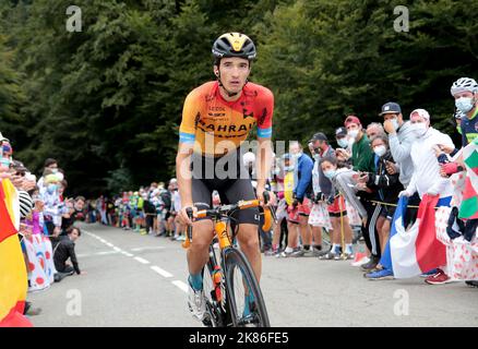 Pello Bilbao of Bahrain-McLaren during Stage 8 of the Tour de France from Cazeres-sur-Garonne to Loudenvielle. Stock Photo