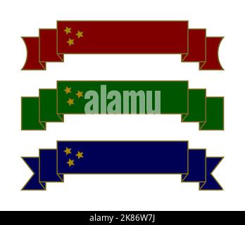 3 Banner, X-mas, Stars, red, green, blue, name tags, gift cards Stock Vector