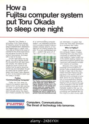 Fujitsu Rf Computer Intel computer Intel computers vintage magazine advertisement Stock ...