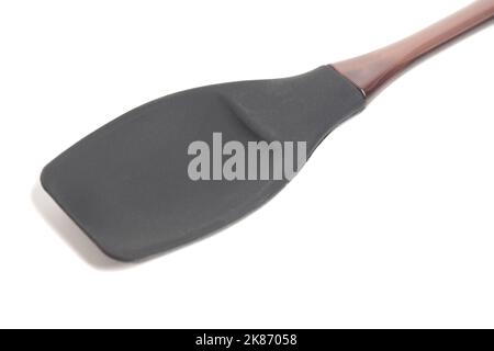 Silicone Spatula Cooking Baking Icing Mixing Rubber Kitchen Utensil Isolated on White. Stock Photo