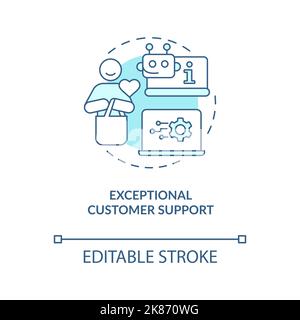 Exceptional customer support turquoise concept icon Stock Vector