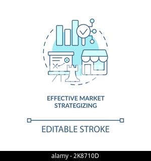Effective market strategizing turquoise concept icon Stock Vector