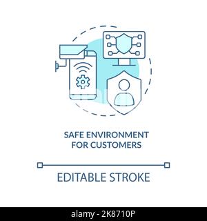 Safe environment for customers turquoise concept icon Stock Vector