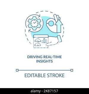Boost real-time insights turquoise concept icon Stock Vector