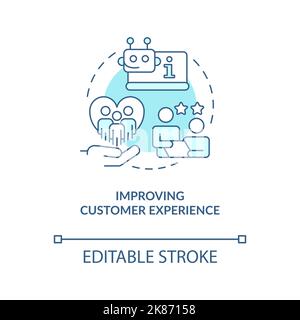 Boost customer satisfaction turquoise concept icon Stock Vector