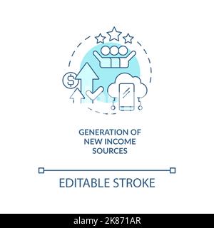 IoT in business benefits turquoise concept icon Stock Vector