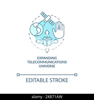 Expand telecommunication universe turquoise concept icon Stock Vector