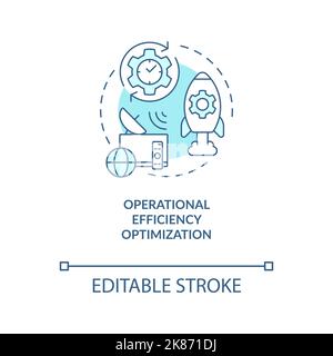 Operational efficiency optimization turquoise concept icon Stock Vector