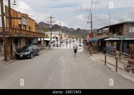 Oatman is a small touristic place in the Black Mountains of Mohave County, Arizona, United States. It began as a small mining camp Stock Photo