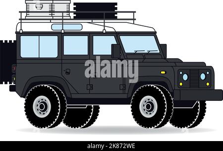 An old British off-road vehicle in side view Stock Vector