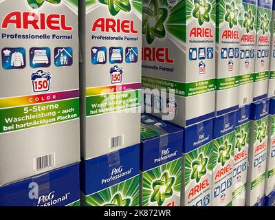 Nuremberg, Germany - March 03, 2022: Ariel Professional Laundry Powder Detergent for sale at a supermarket. Stock Photo