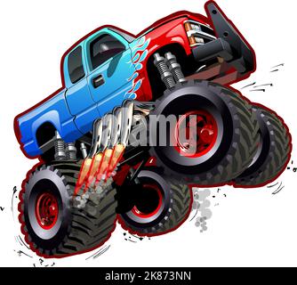 Cartoon Monster Truck. Available EPS-10 separated by groups and layers with transparency effects for one-click repaint Stock Vector