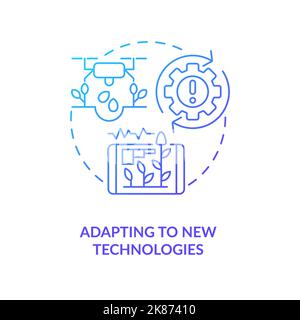 Involve new agro technologies blue gradient concept icon Stock Vector