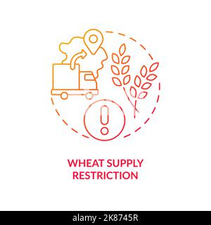 Wheat supply ban red gradient concept icon Stock Vector