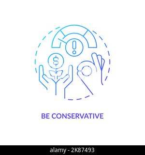 Conservative business strategy blue gradient concept icon Stock Vector