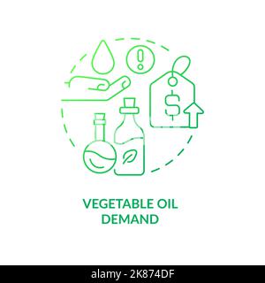 Vegetable oil demand green gradient concept icon Stock Vector