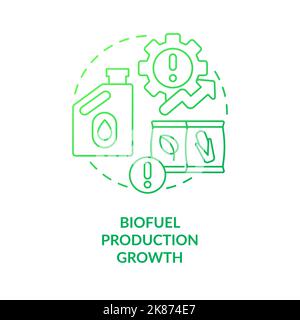 Biofuel production growth green gradient concept icon Stock Vector
