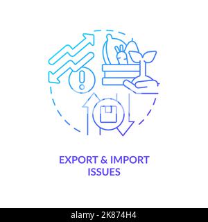 Agro export and import issues blue gradient concept icon Stock Vector
