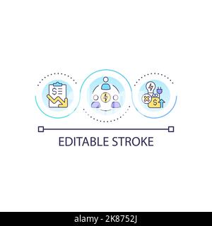 Democratizing hydrogen energy loop concept icon Stock Vector