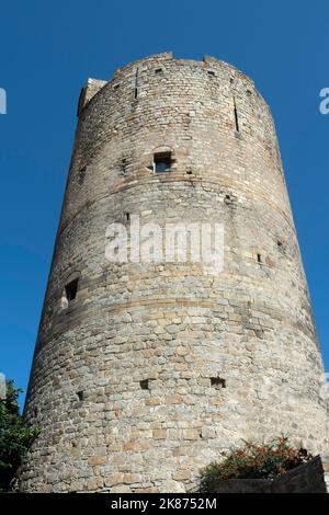 Dungeon of Montpeyroux , labelled Les Plus Beaux Villages de France,   Département Puy de Dome, Auvergne Rhone Alpes, France Stock Photo