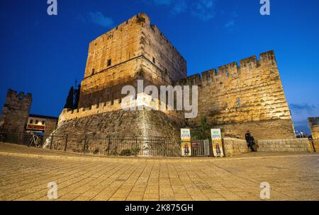 A view from the side of the Jaffa Gate, Jerusalem, Israel, Middle East Stock Photo