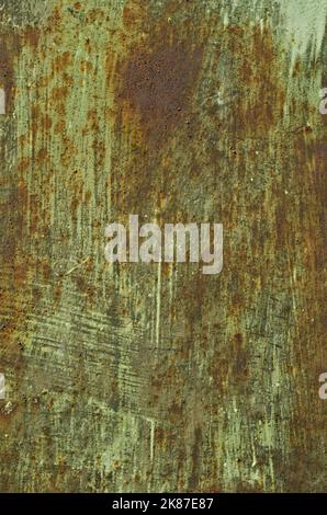 High quality old green rusted sheet metal texture, rust and oxidized metal background. Old metal iron panel. Stock Photo