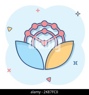 Antioxidant icon in comic style. Molecule cartoon vector illustration on white isolated background. Detox splash effect business concept. Stock Vector