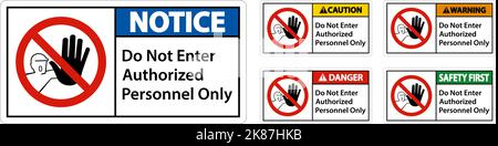Do Not Enter Authorized Personnel Only Sign Stock Vector
