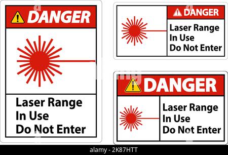 Danger Laser Range In Use Do Not Enter Sign Stock Vector
