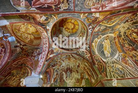 Church with Sandals or Carıklı Kilise, underground church in goreme open air museum, Cappadocia, Anatolia, Turkey Stock Photo