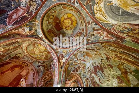 Church with Sandals or Carıklı Kilise, underground church in goreme open air museum, Cappadocia, Anatolia, Turkey Stock Photo