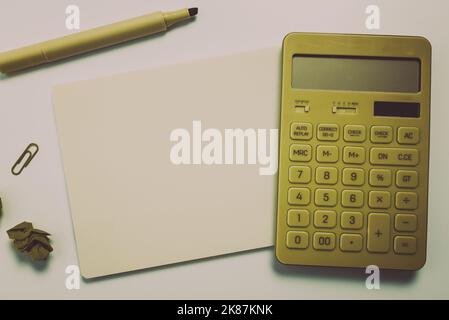 Multiple Assorted Collection Office Stationery Photo With Pens Pencils Notepads Notebook Ruler Stapler Scissors Clippers Paper Clips Holders Clipboard Stock Photo
