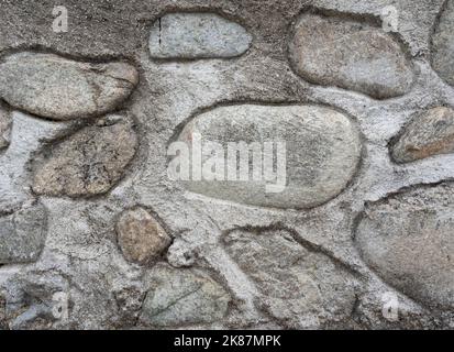High quality old stone wall  background. Front view with copy space. Stock Photo
