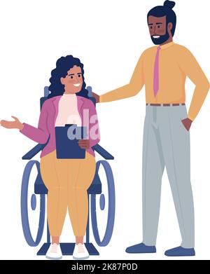 Coworkers chatting semi flat color vector characters Stock Vector